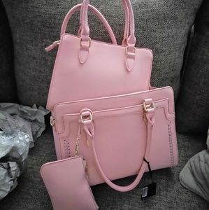 SOLD 3 Piece Soft Pink Fashion Bag